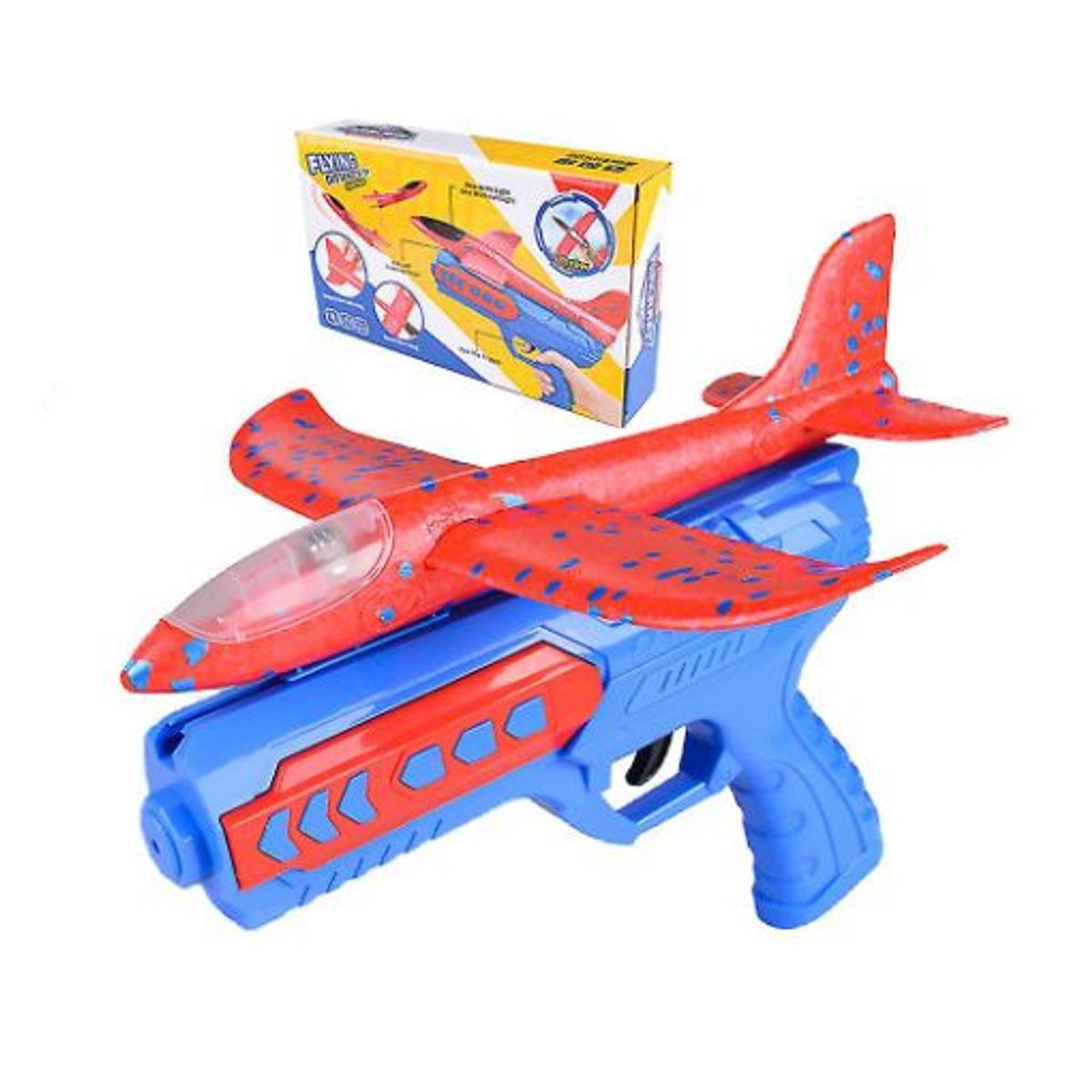 GENERICO - Avión Lanzador 2 en 1 Planeador de Espuma Luz Led