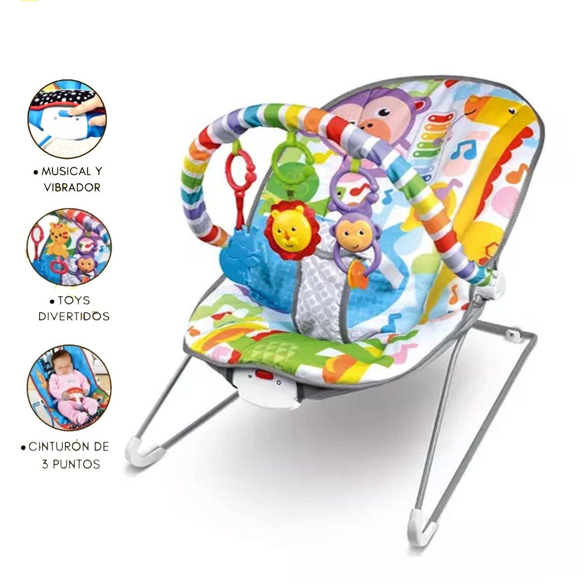 IDEAL - Silla Mecedora Musical y Vibrador Jirafa