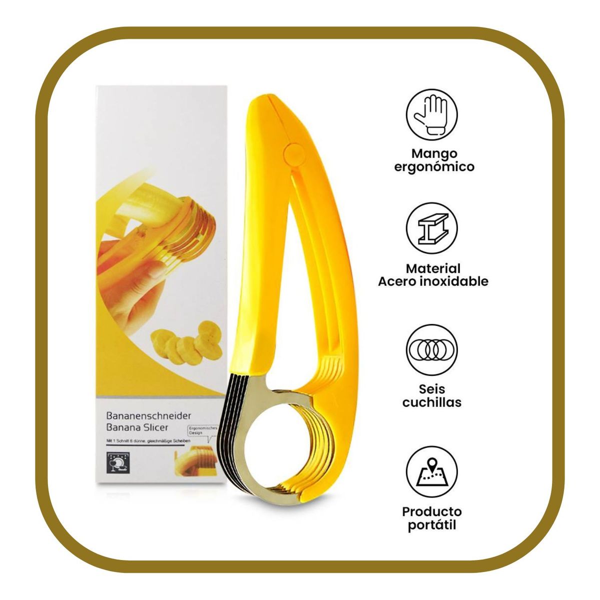 GENERICO - CORTADOR REBANADOR DE PLÁTANO Y OTROS ALIMENTOS - Útil y Practico