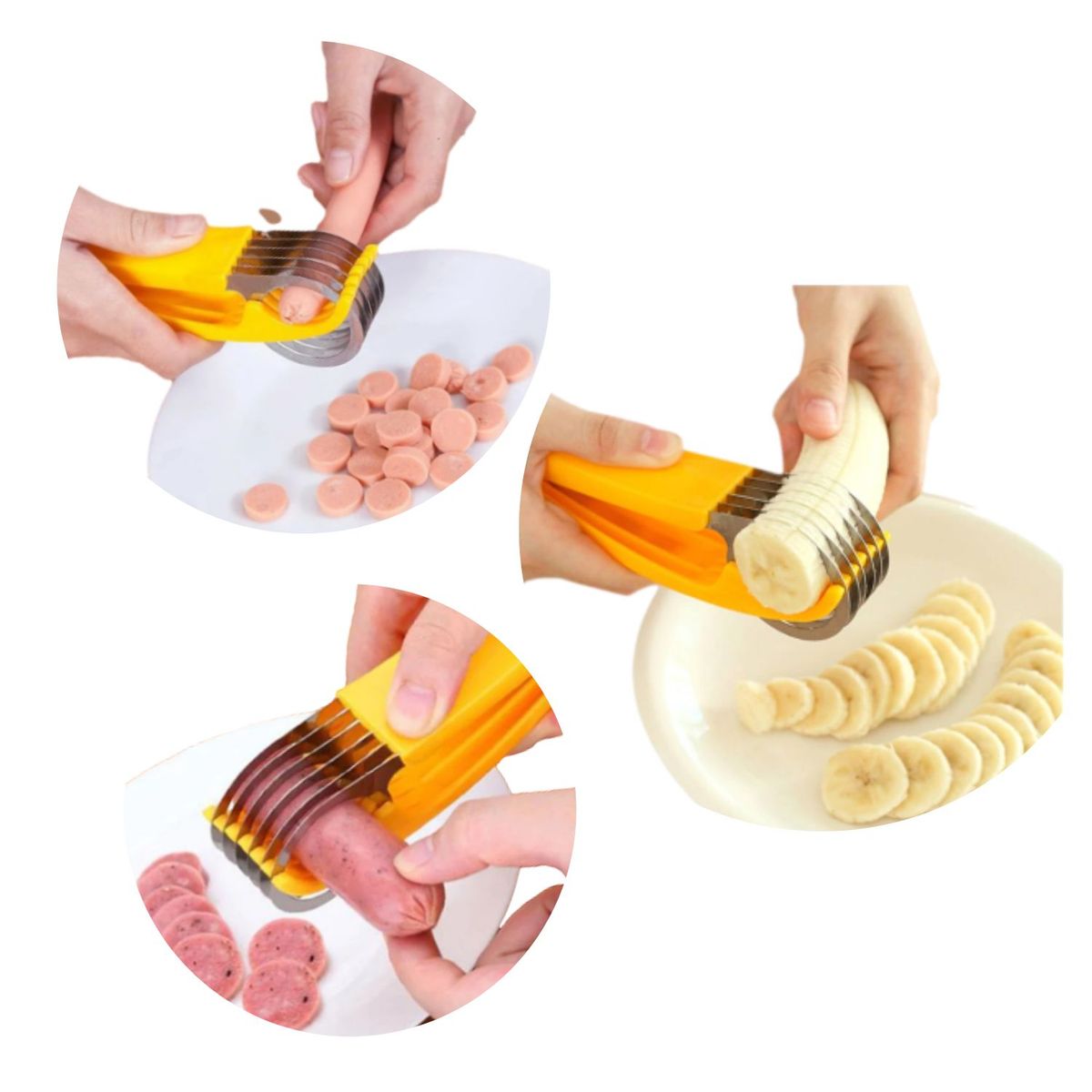 GENERICO - CORTADOR REBANADOR DE PLÁTANO Y OTROS ALIMENTOS - Útil y Practico