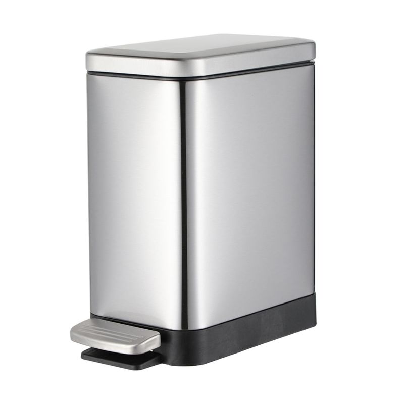 GENERICO - Tacho Basurero de Acero de 18 Litros Caída Lenta Rectangular