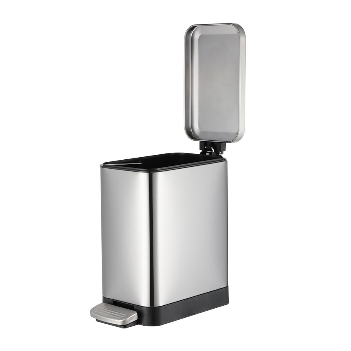 GENERICO - Tacho Basurero de Acero de 18 Litros Caída Lenta Rectangular