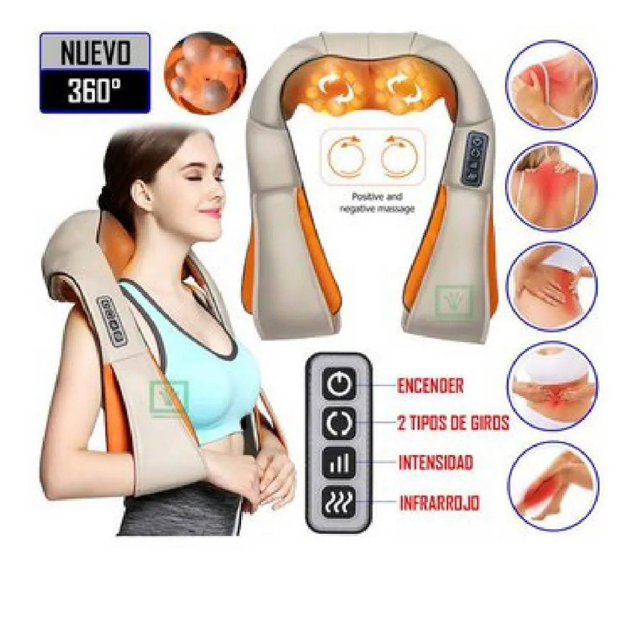 GENERICO - Masajeador Cuello Espalda Hombros Calor Infrarrojo