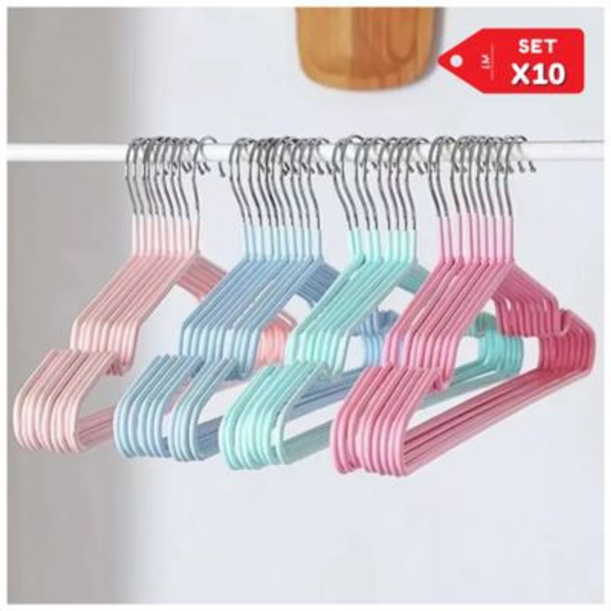 INSPIRA MARKET - Colgadores de Ropa Colores Aleatorios Set x 10