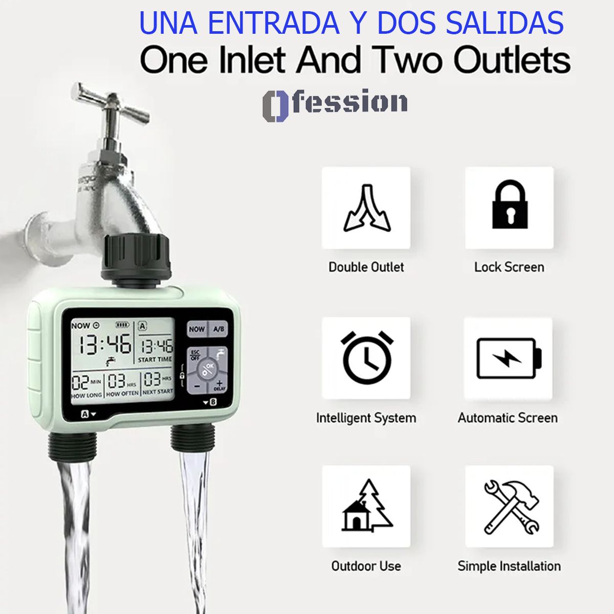 GENERICO - Temporizador Digital Riego Automatico Timer Electronico Jardin planta