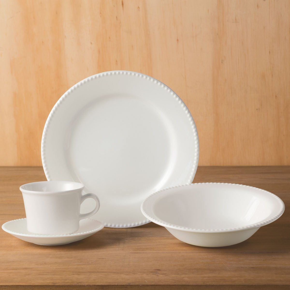 CORONA - Juego de Vajilla Corona 16 Piezas Perla blanco Original