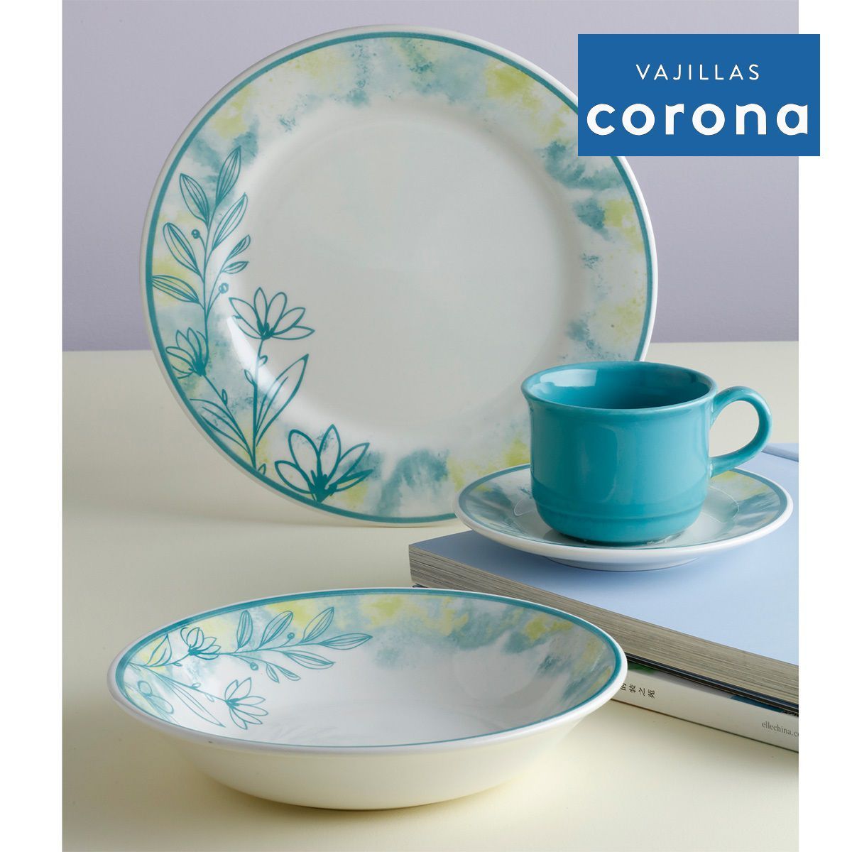 CORONA - Juego de Vajilla Corona - Modelo Cala 16 Piezas