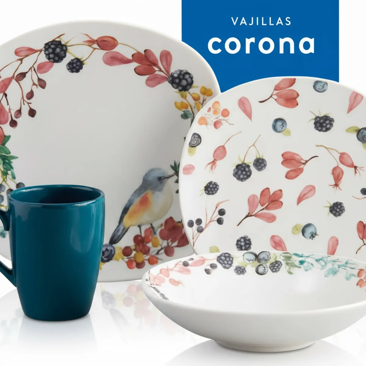 CORONA - Juego de Vajilla 16 Piezas Modelo Evry Corona