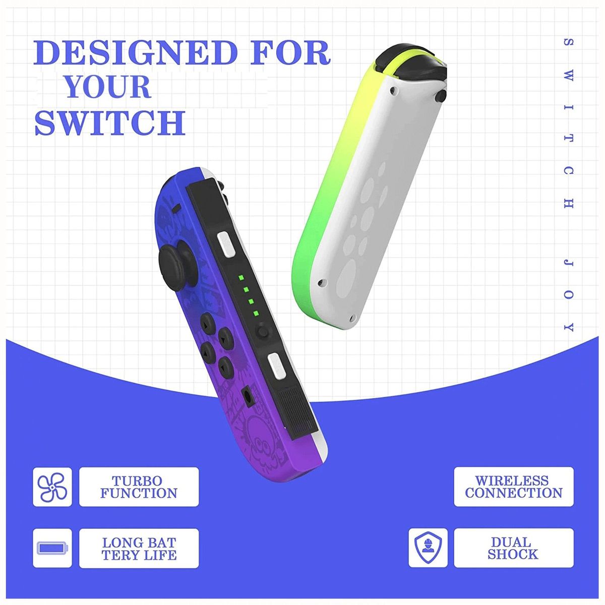 GENERICO - Mandos para nintendo switch joycon l y r inalámbrico animal cro.