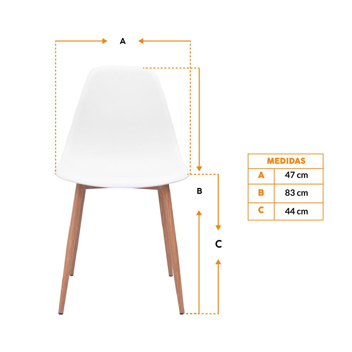 BONNO - Silla De Diseño Lotti Blanco Bonno