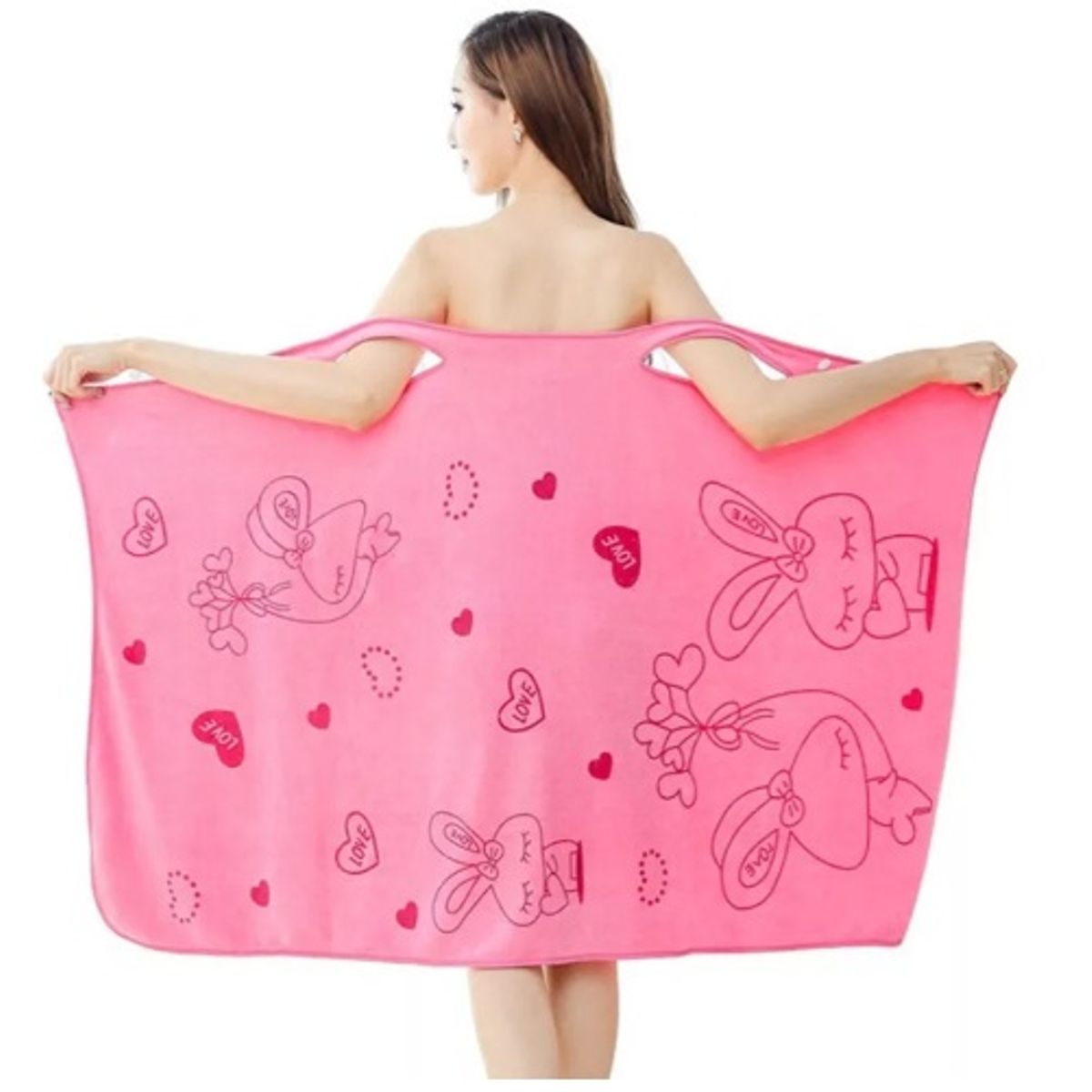 GENERICO - Toalla tipo Bata Salida de Baño Playa Piscina color aleatorio