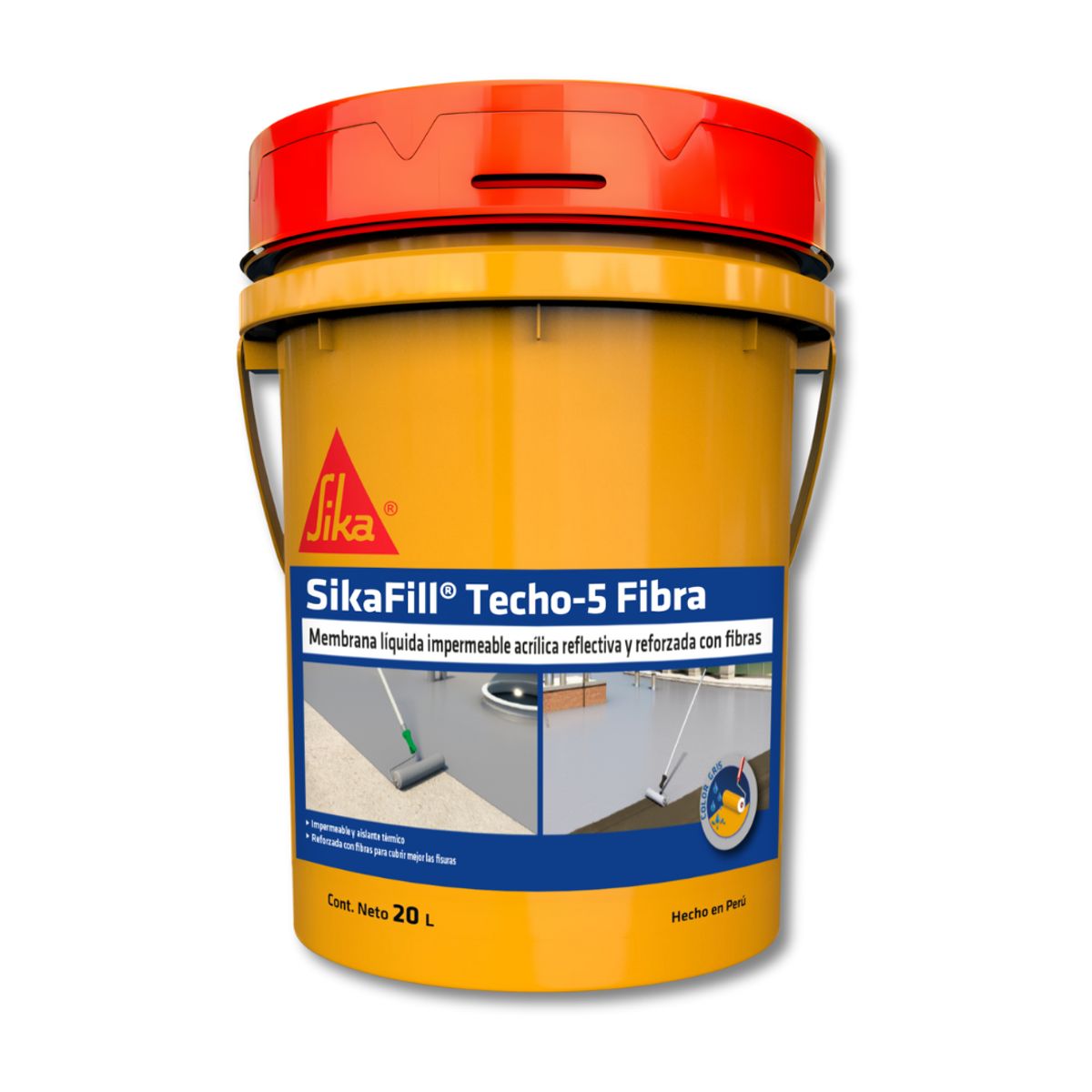 Impermeabilizante para techo Sikafill Techo-5 Fibra Gris 20L, marca SIKA - Foto Principal