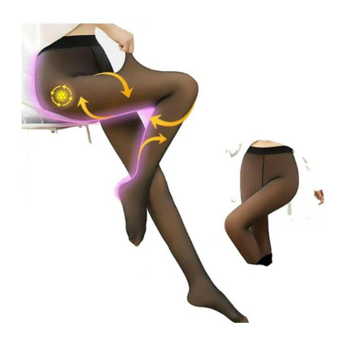 GENERICO - Panty Efecto Piel Térmica Calentador Traslucido