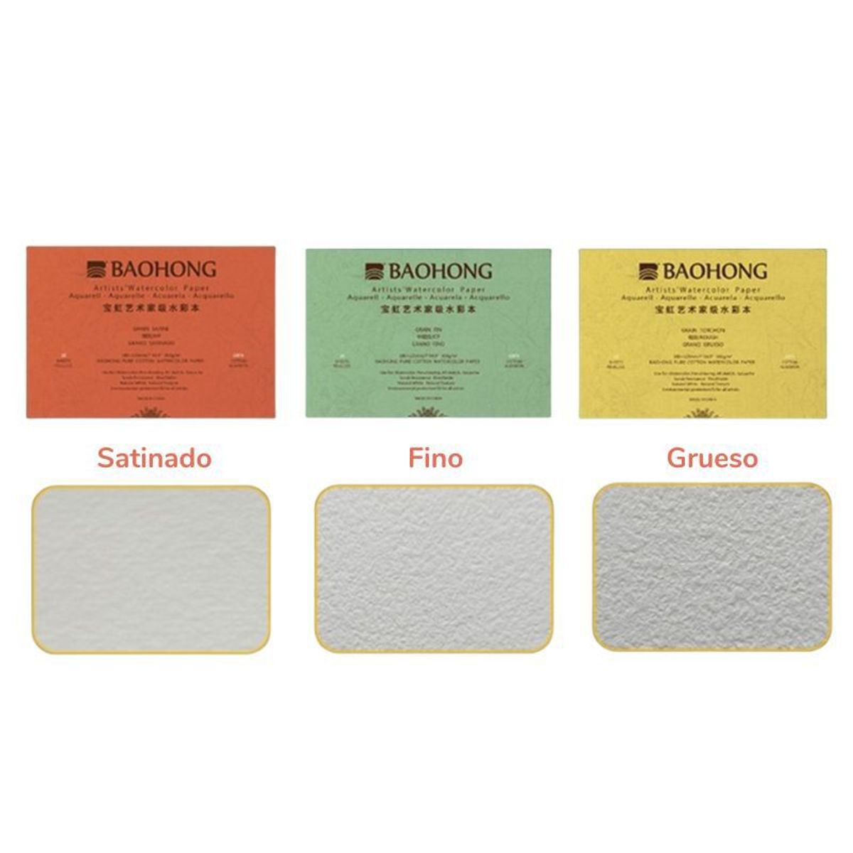 GENERICO - Baohong Papel de acuarela - ARTIST - Grano Grueso - 61 cm x 46 cm