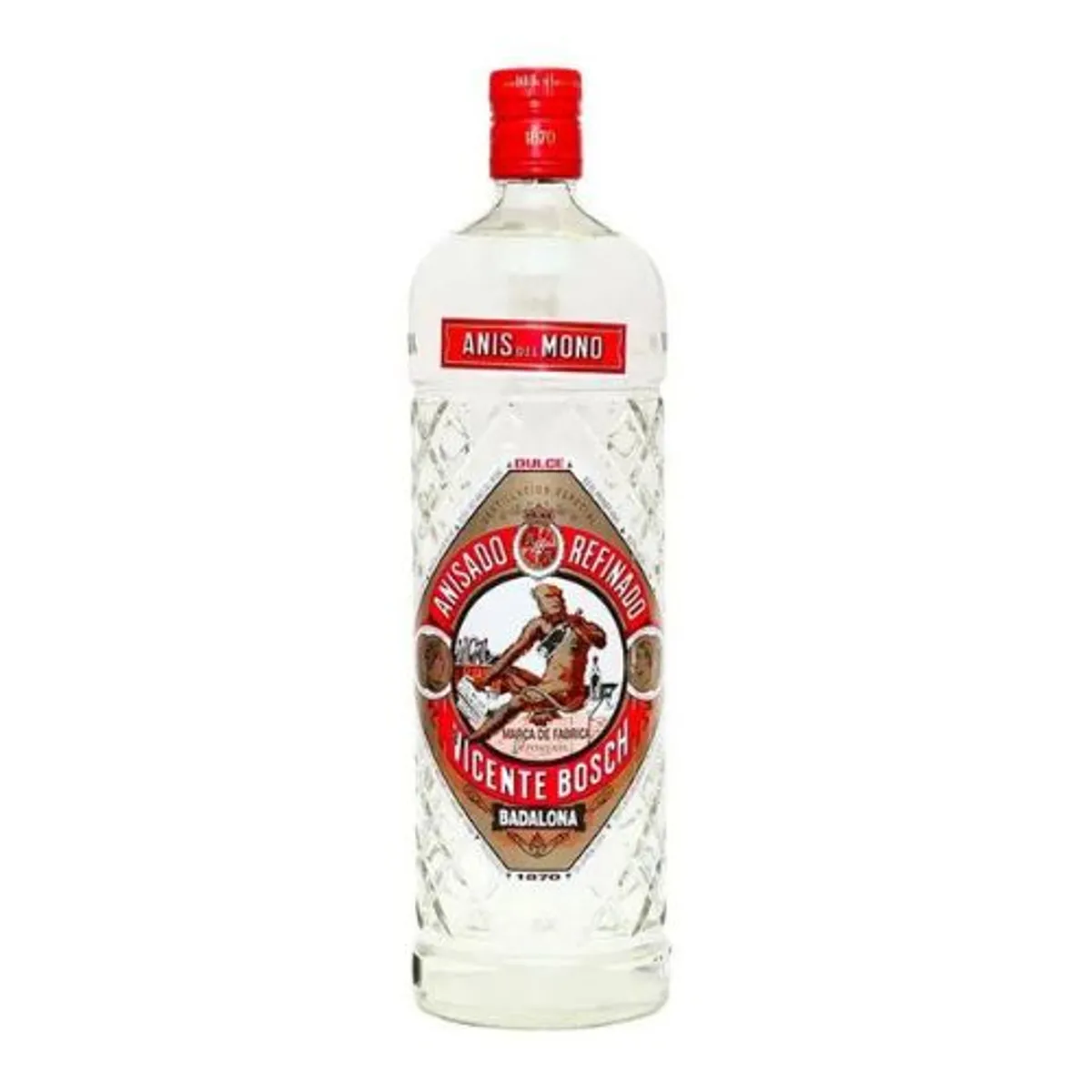 GENERICO - Licor Anisado ANIS DEL MONO Rojo Dulce Botella 1L