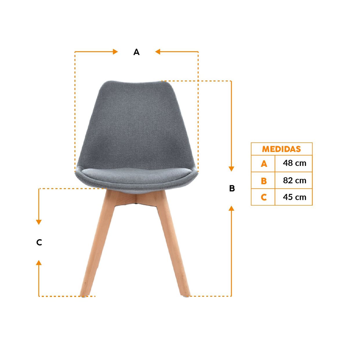 BONNO - Silla De Diseño Ghost Gris Bonno