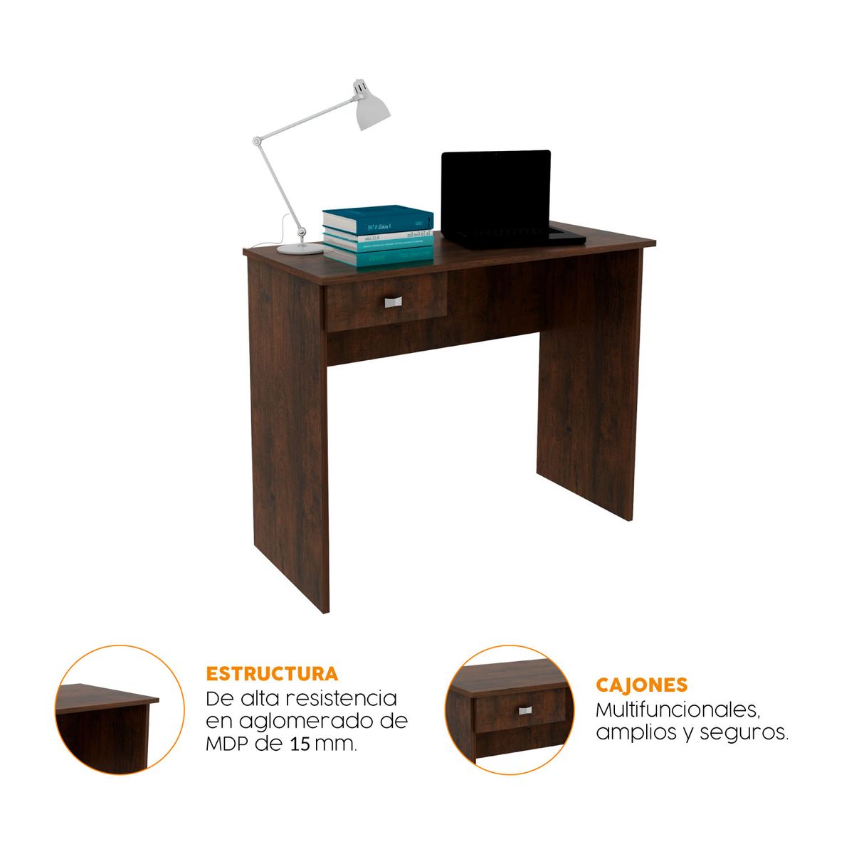 BONNO - Escritorio De Melamina Denis Rustico Bonno