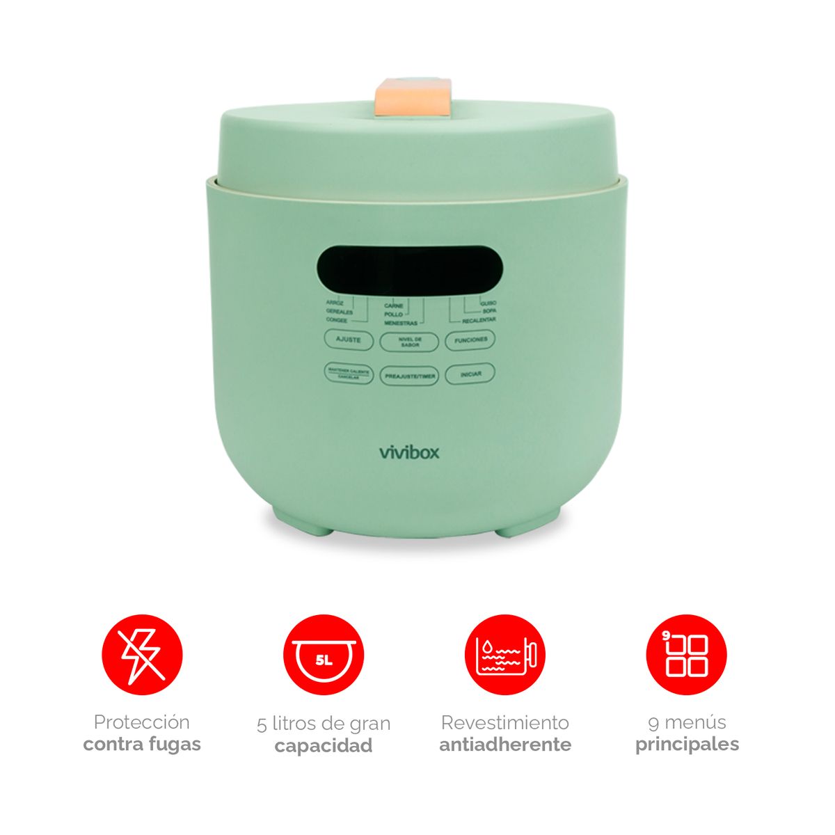 VIVIBOX - Olla a Presión de Alta Eficiencia Cocina Rápida Segura y Deliciosa