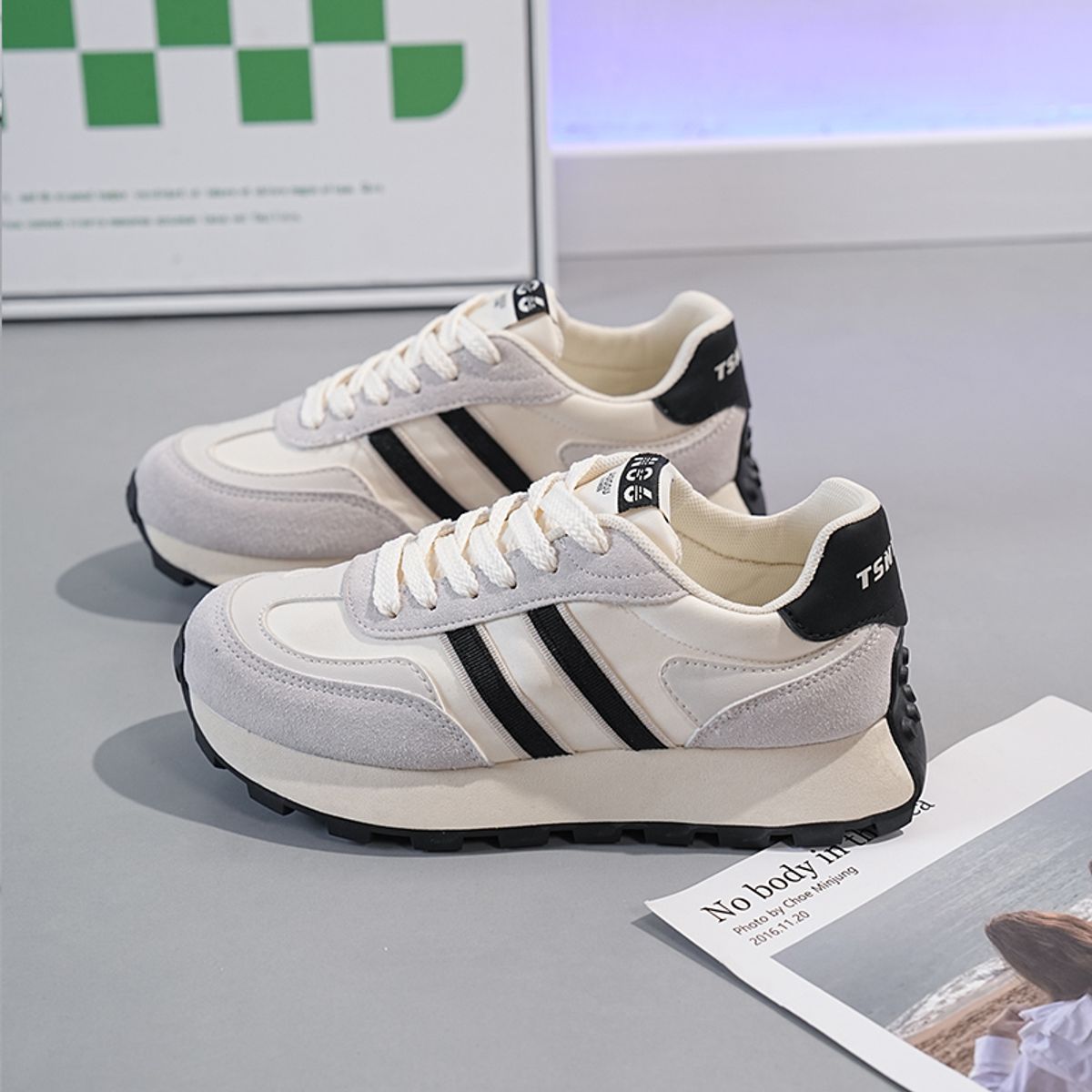 SHANDIAN - Mujer Zapatillas Urbana Plataforma Mujer