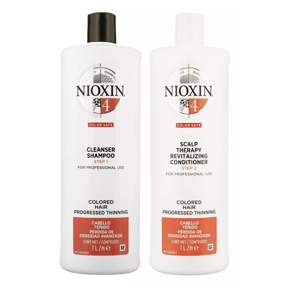 NIOXIN - Nioxin 4 Shampoo + Acondicionador Densificador Para Cabello Teñido 1000ml