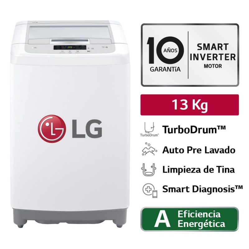 LG - Lavadora Automatica LG WT13WPBK 13K Blanca.