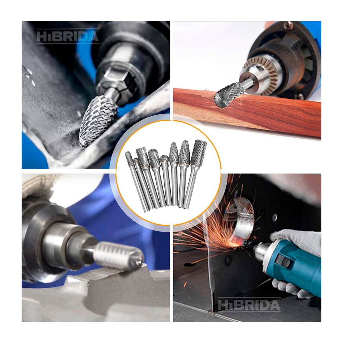 TOTAL TOOLS - JUEGO DE FRESAS ROTATIVAS 5PZAS TOTAL DE 6MM LIMAS BROCAS - TAKC0651