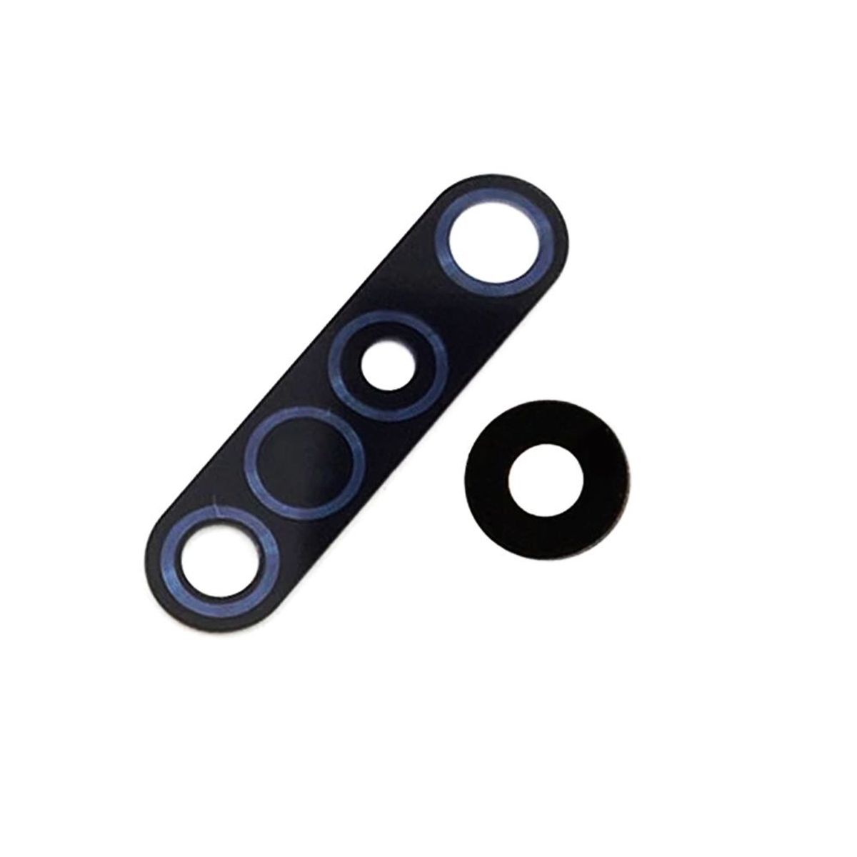 GENERICO - Repuesto Vidrio Camara Trasera  SET X2 MOTO G8 PLUS - Negro.