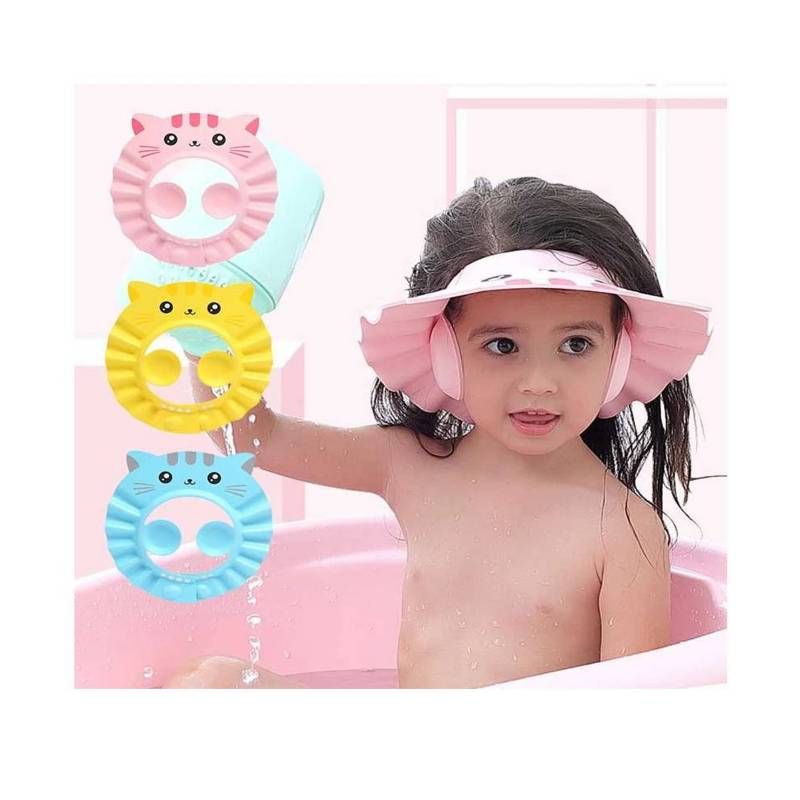 GENERICO - Set de 2 Gorra de Baño Ducha para Bebes Ajustable