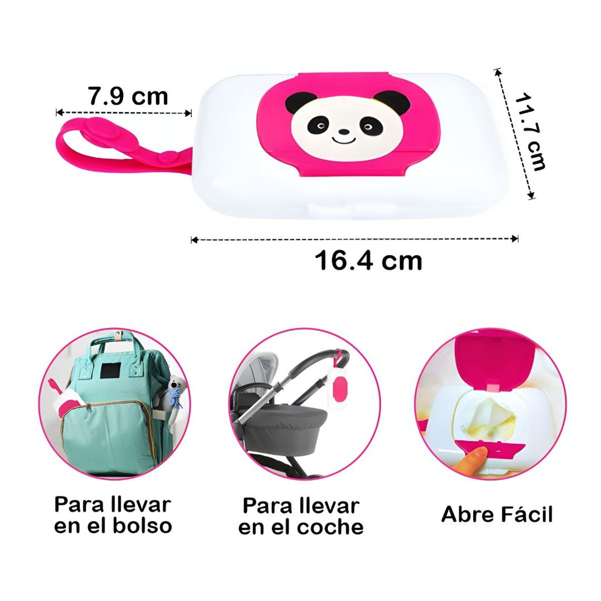 GENERICO - Estuche Plástico Rosado para Almacenar Toallitas Húmedas