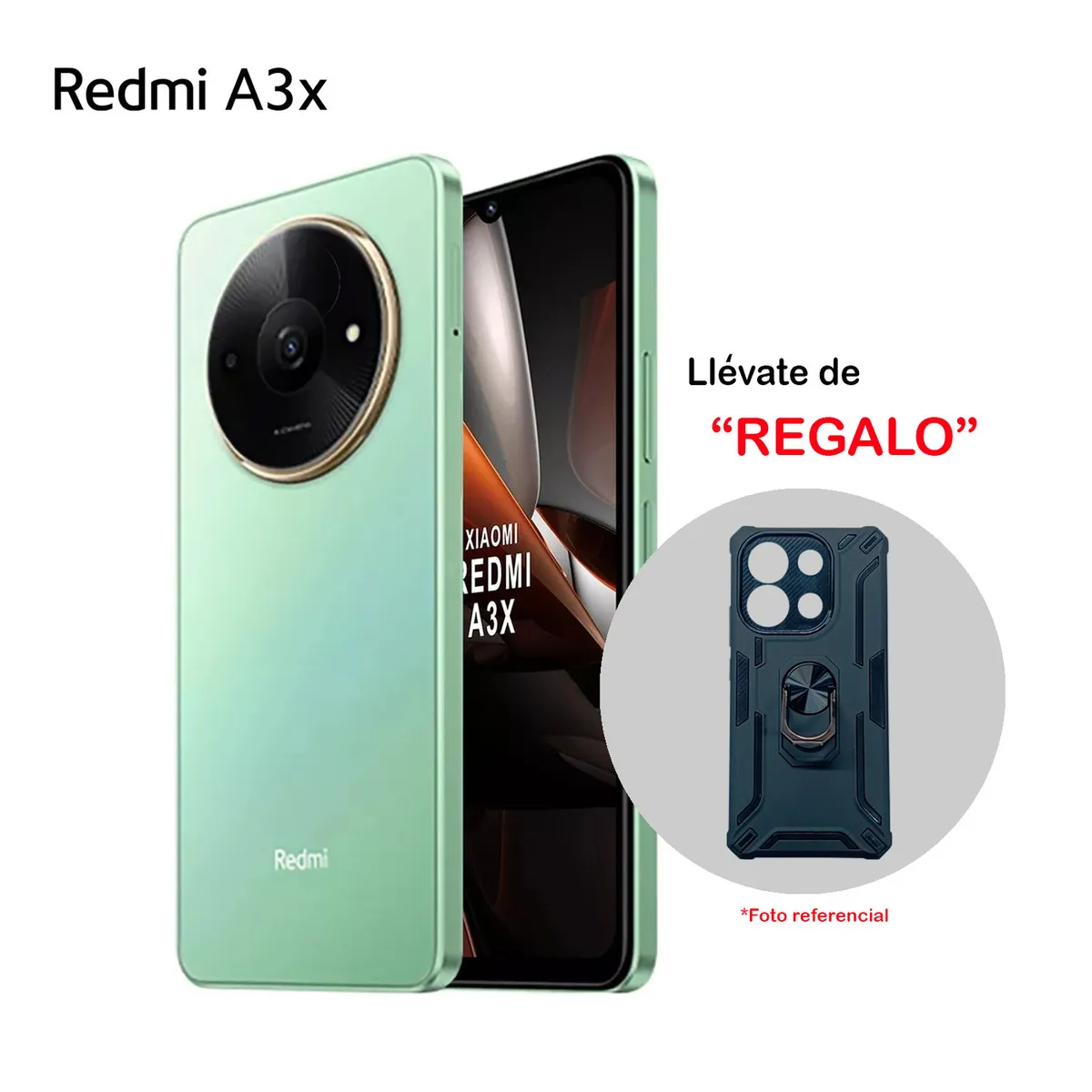 REDMI - XIAOMI REDMI A3X 4GB RAM 128GB VERDE AURORA CON ESTUCHE RANGER DE REGALO