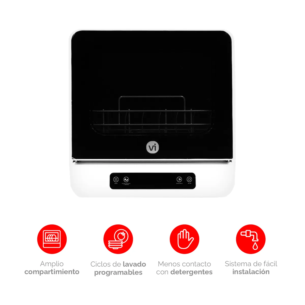 VIVIBOX - Lavavajilla Automático Vivibox Compacto - Lava Desinfecta y Seca