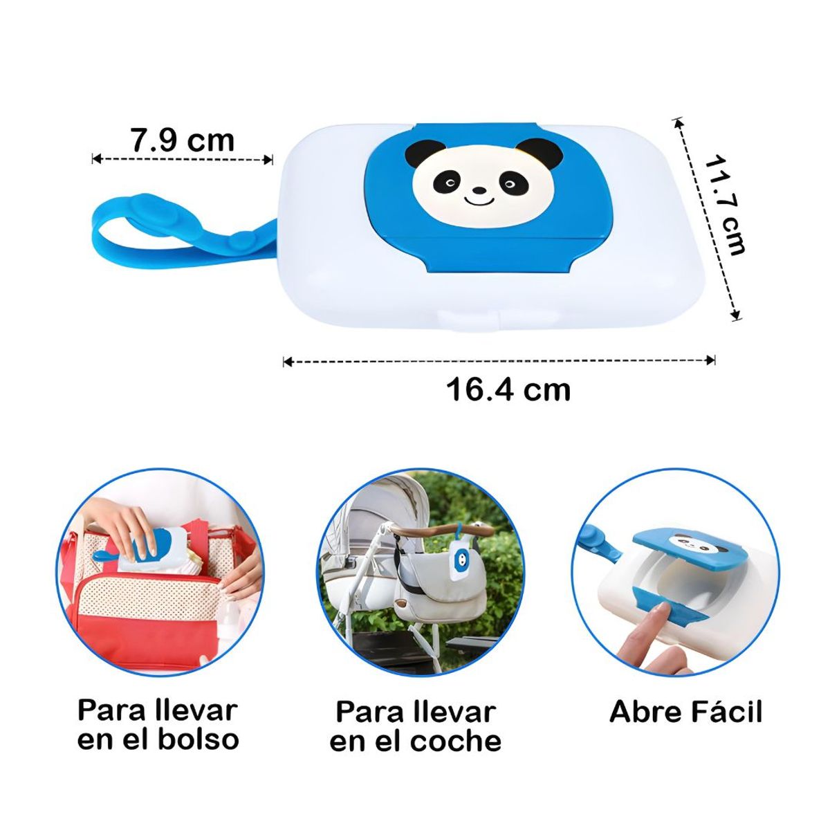 GENERICO - Estuche Plástico para Almacenar Toallitas Húmedas - AZUL