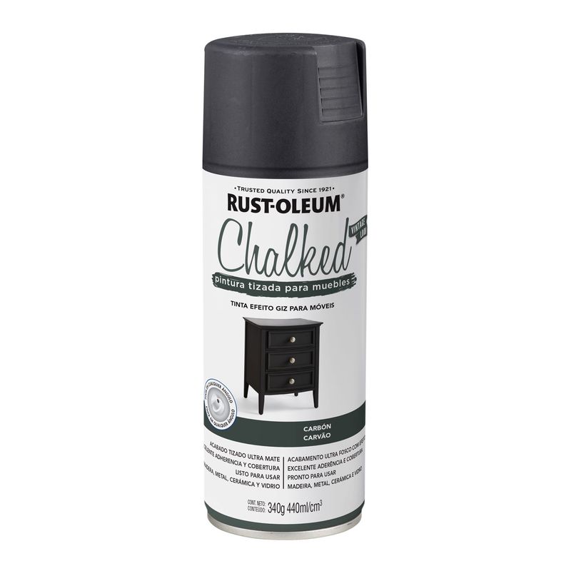 RUST OLEUM - Pintura Tizada de Interior en Spray Chalked Carbón Ultra Mate