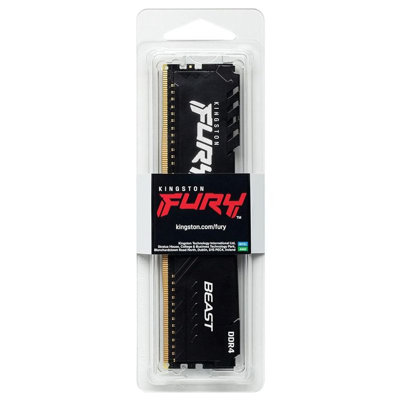 KINGSTON - Memoria Ram Kingston Fury Beast, 16gb, Ddr4, 3200 Mhz, Pc4-25600