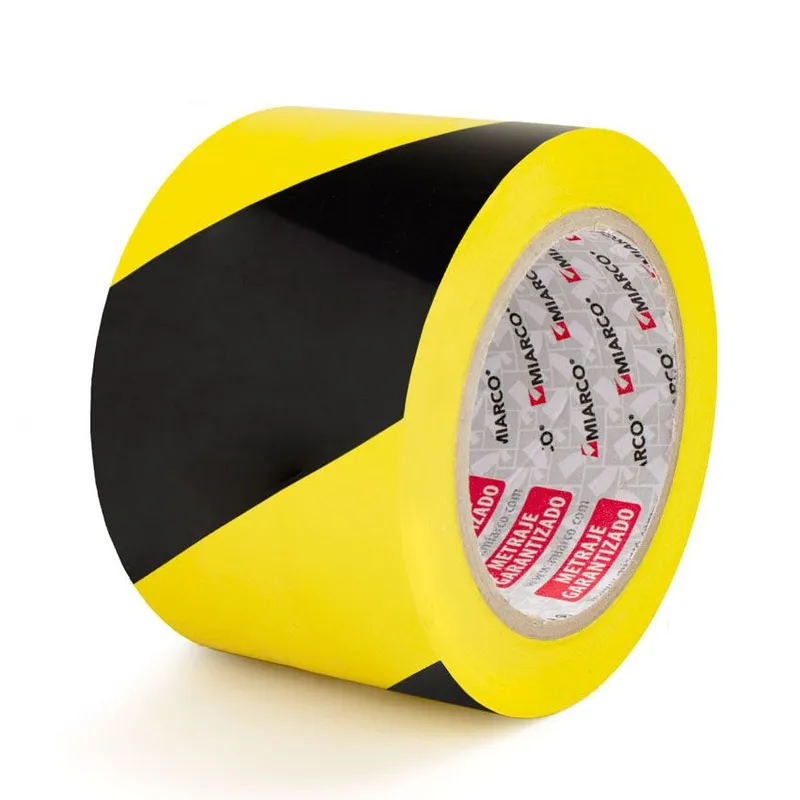 GENERICO - Cinta de Señalización o Delimitadora  Amarillo / Negro 50mm x 33mt  MIARCO