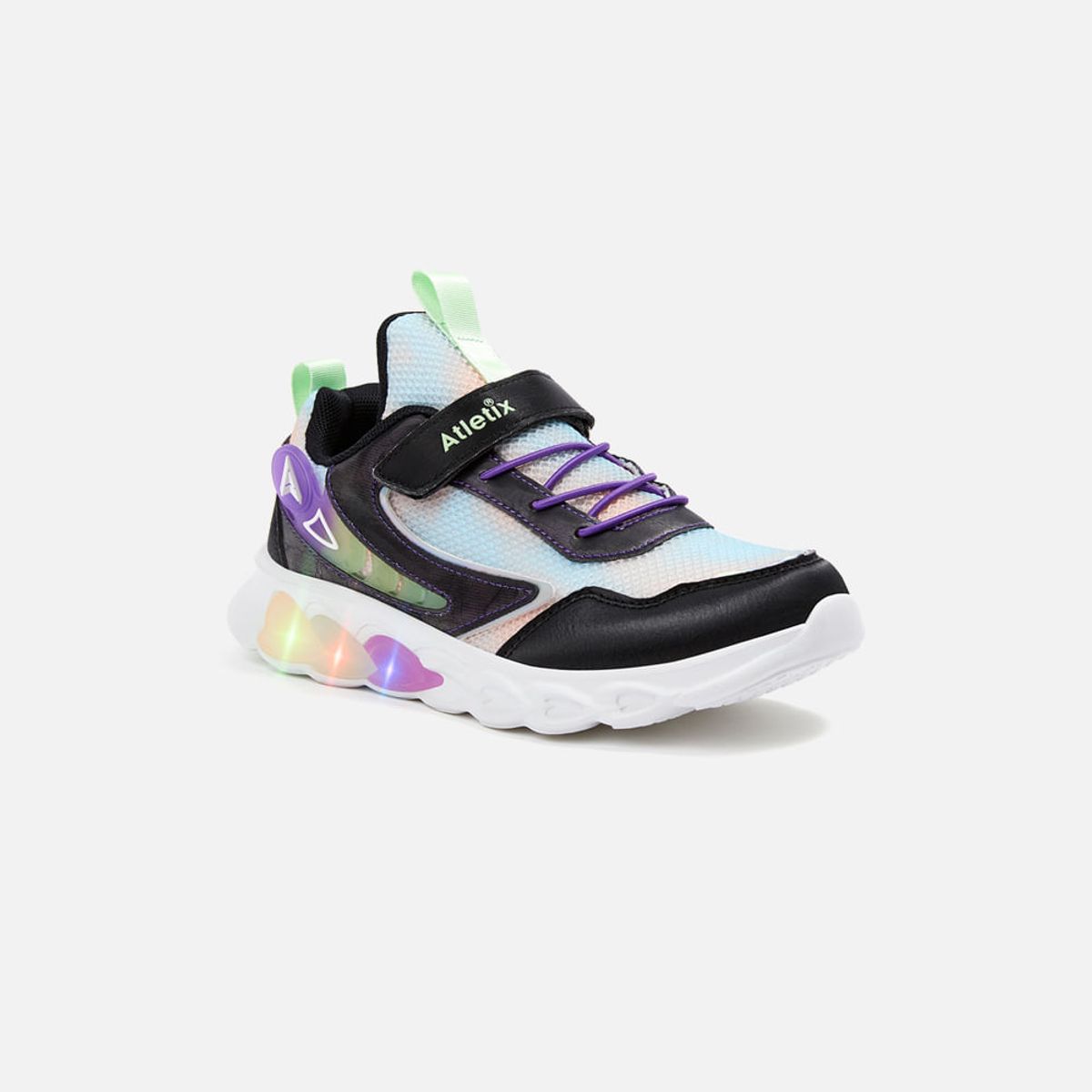 NEW ATHLETIC - ZAPATILLAS ATLETIX LIFESTYLE SKING23  NEGRO CON MORADO PARA NIÑA