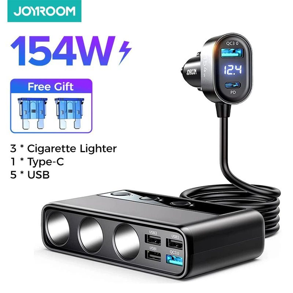 JOYROOM - Joyroom Divisor de Cigarrera 3 en 1 De 154W