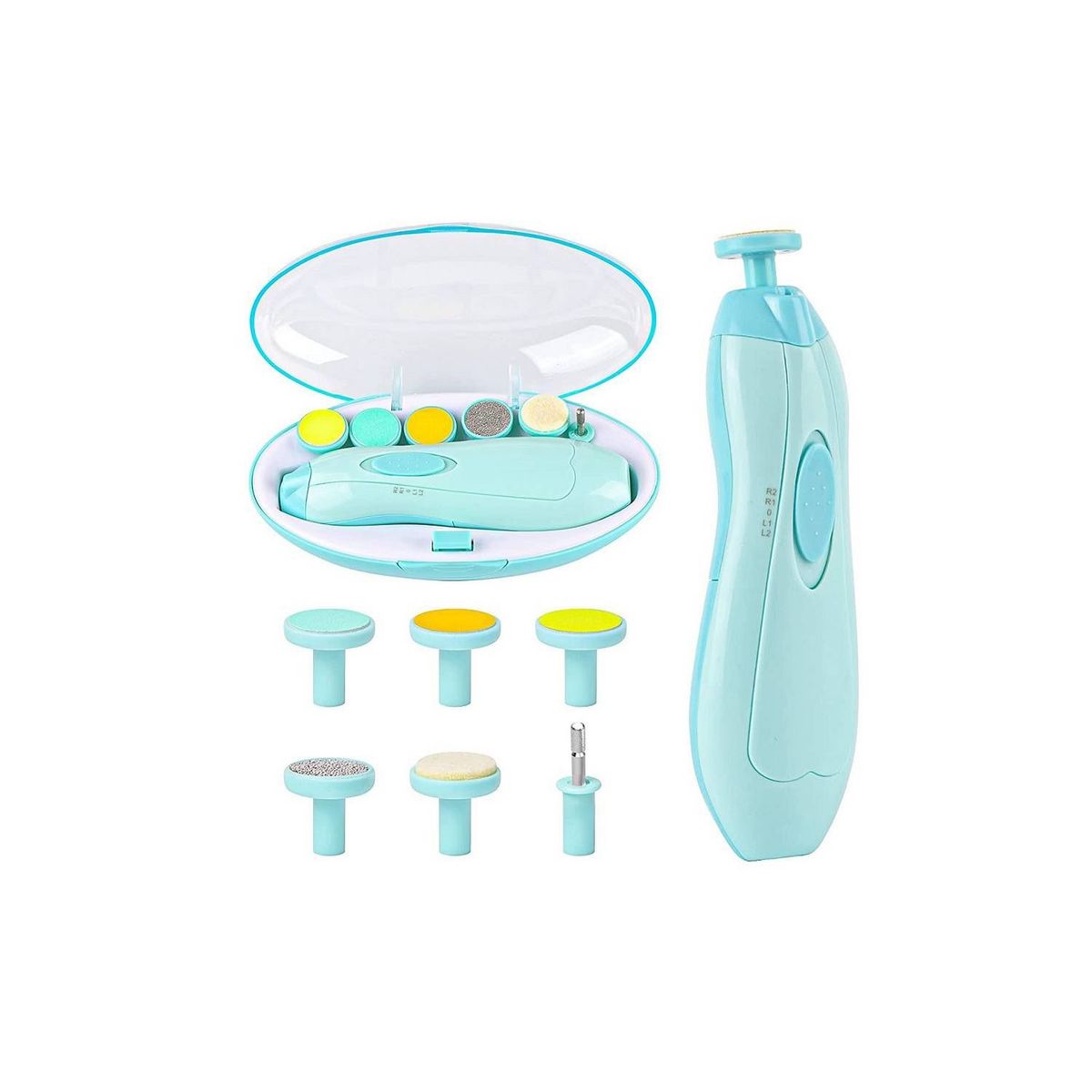 GENERICO - Corta Úñas Pulidor Manos Pies 6 Limas Electrico Para Bebe