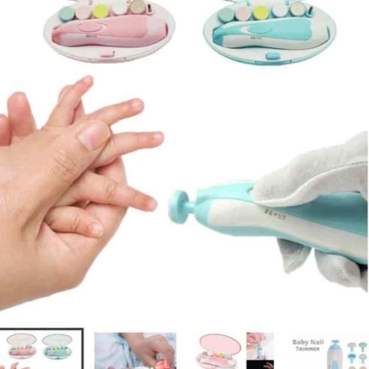 GENERICO - Corta Úñas Pulidor Manos Pies 6 Limas Electrico Para Bebe