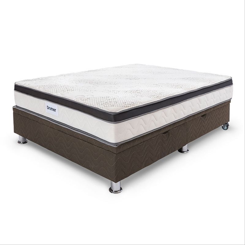 DRIMER - Cama Practibox Pocket Aero Látex 1.5 Plazas Gris