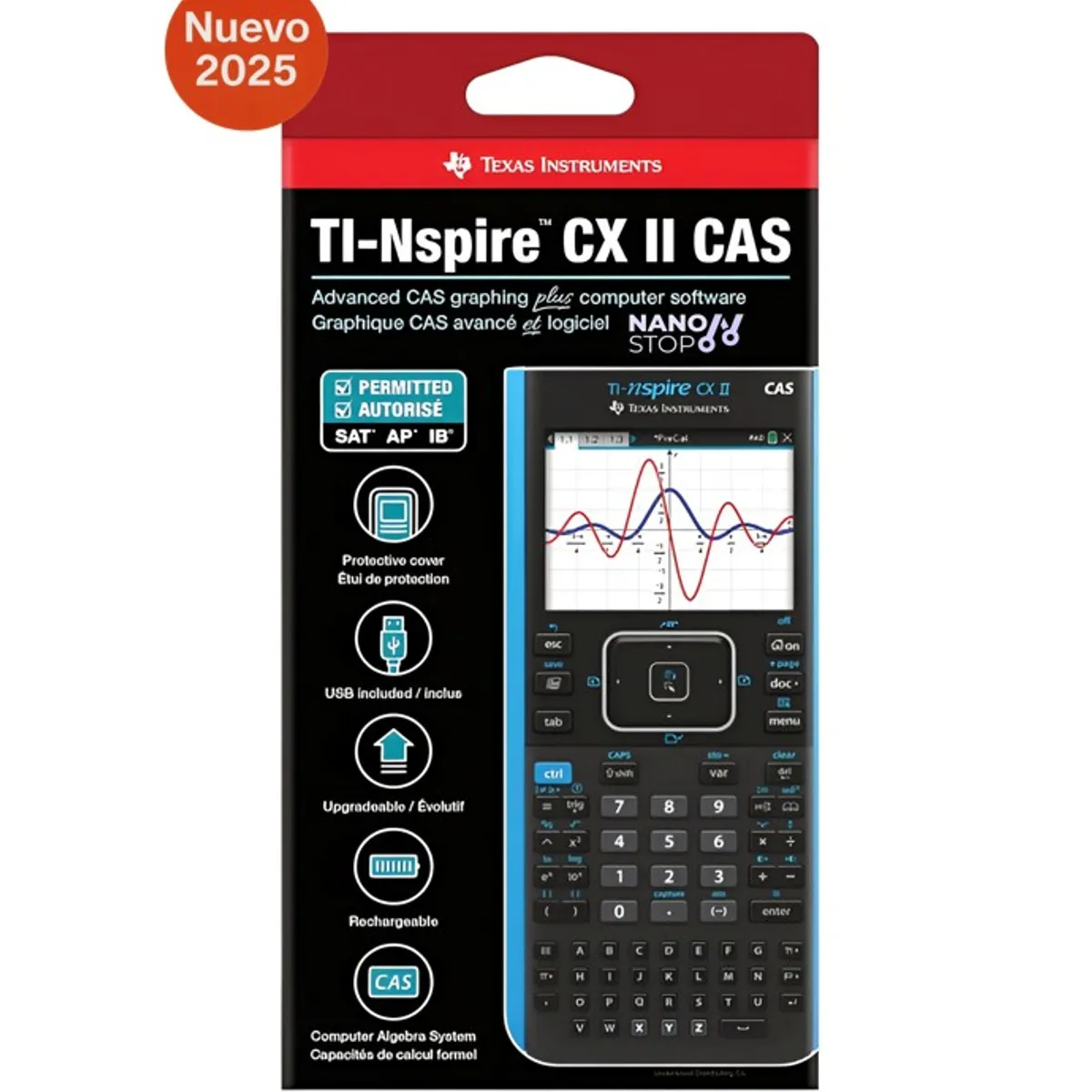 TEXAS - Calculadora Gráfica Texas Instruments TI-Nspire CX II CAS