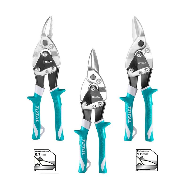 TOTAL TOOLS - SET 3 PINZAS CORTE TIPO AVIADOR TOTAL HOJALATERAS THT520106K