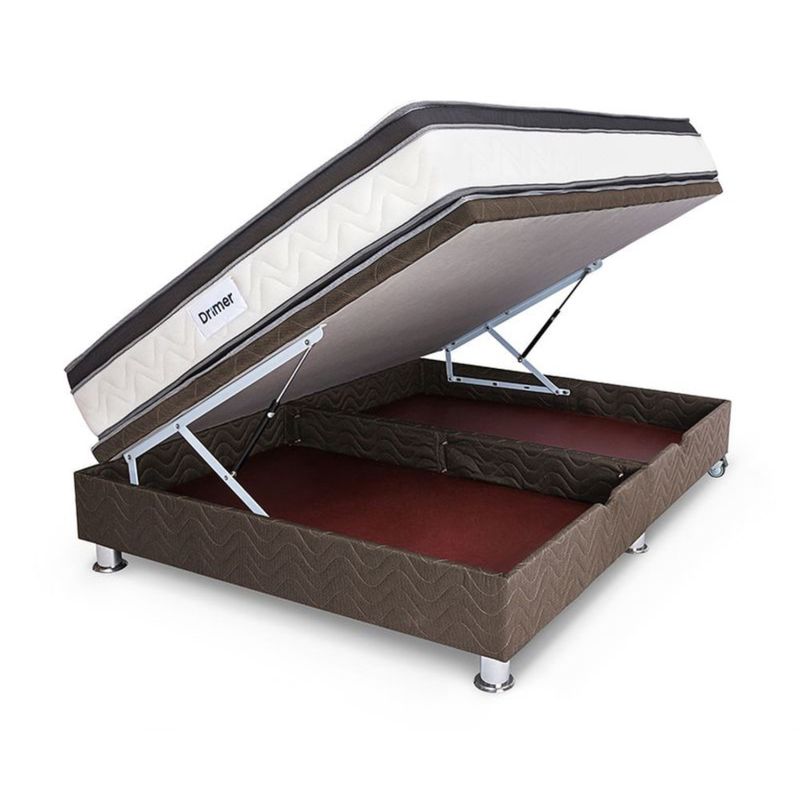 DRIMER - Cama Practibox Pocket Aero Látex Queen Marrón