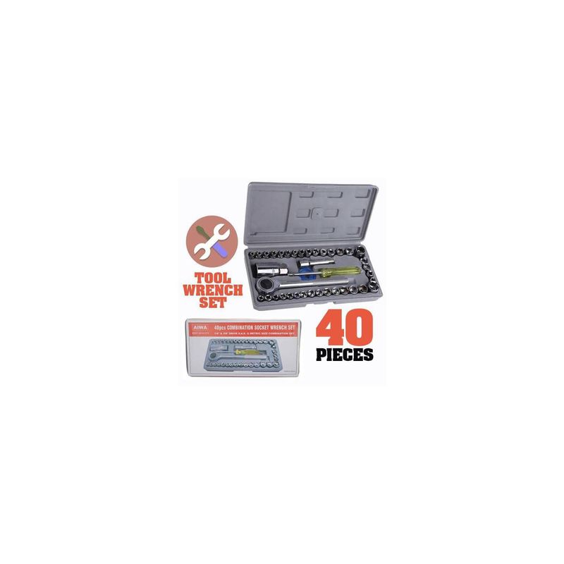 GENERICO - Set Herramientas Silver Juego de Dados 40Piezas