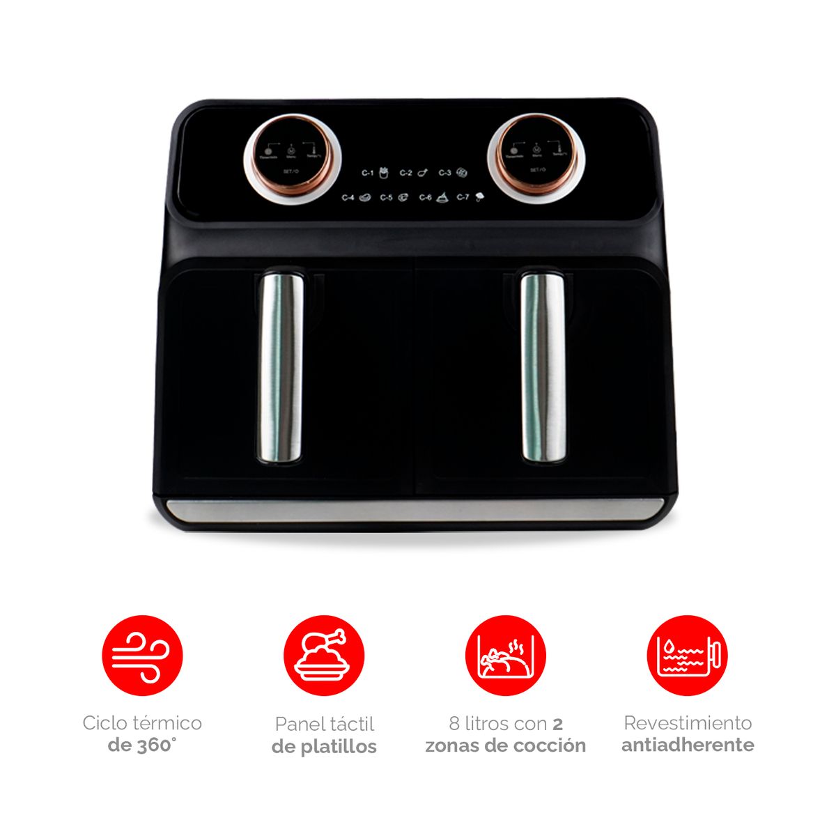 GENERICO - Freidora doble de aire