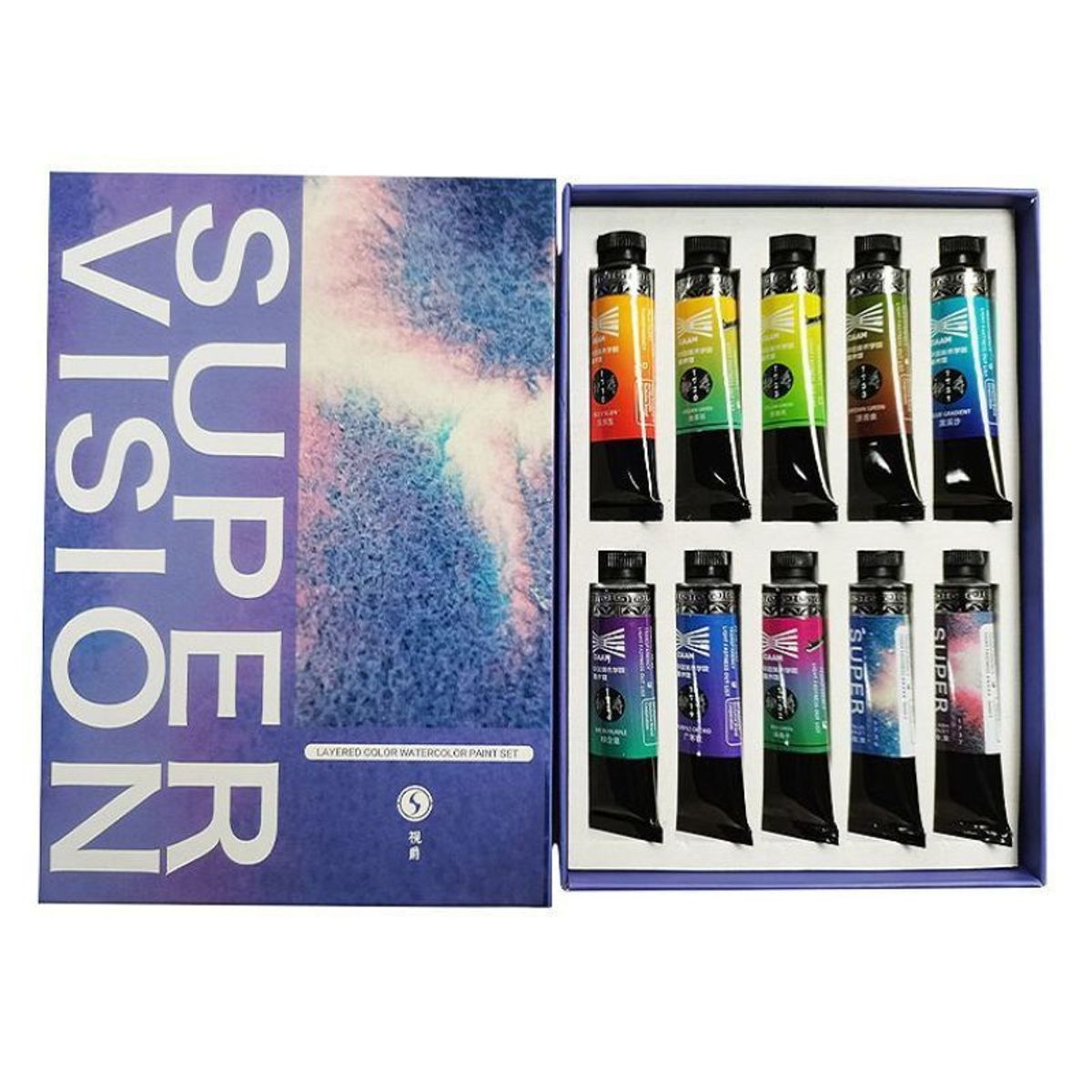 GENERICO - SUPERVISION layered Acuarelas en tubo 15ml Set x10