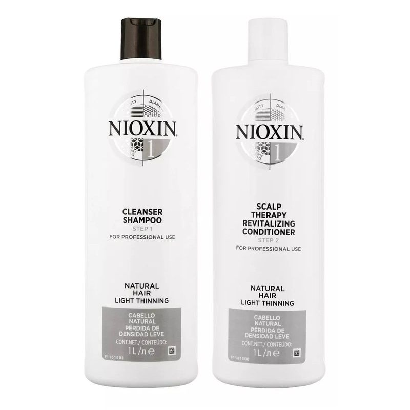 NIOXIN - Nioxin-1 Shampoo + Acondicionador Para Cabello Natural 1000ml