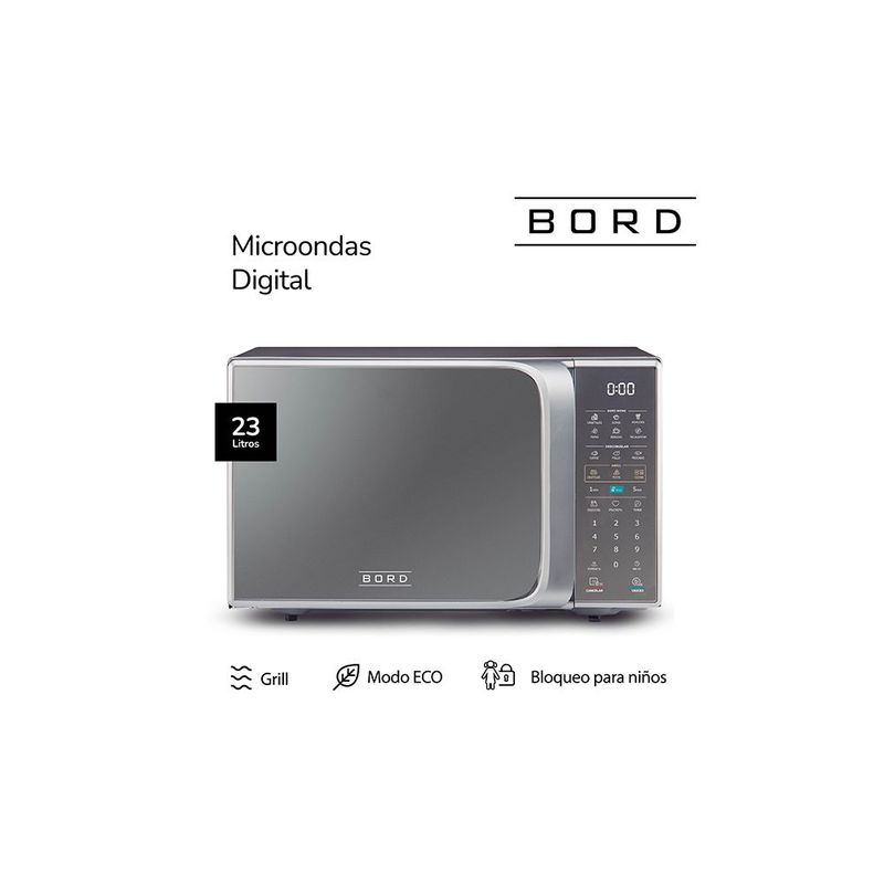 BORD - HORNO MICROONDAS BORD 23LT BO123DME PLATEADO