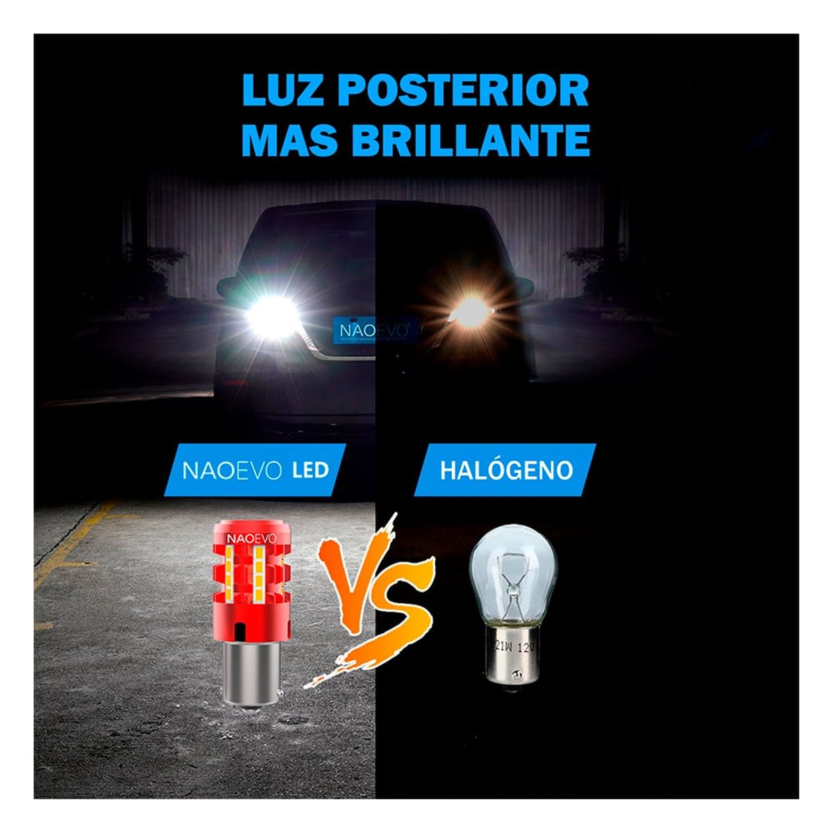 NAOEVO - Led Señal PY21W BAU15S CANBUS Luz Blanca 2500LM NAOEVO