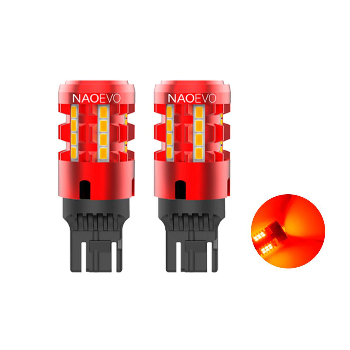NAOEVO - Led Señal T20 CANBUS 7440 Luz Roja 2500LM NAOEVO